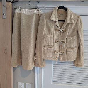 Ralph Lauren Cream Wool Skirt Suit
